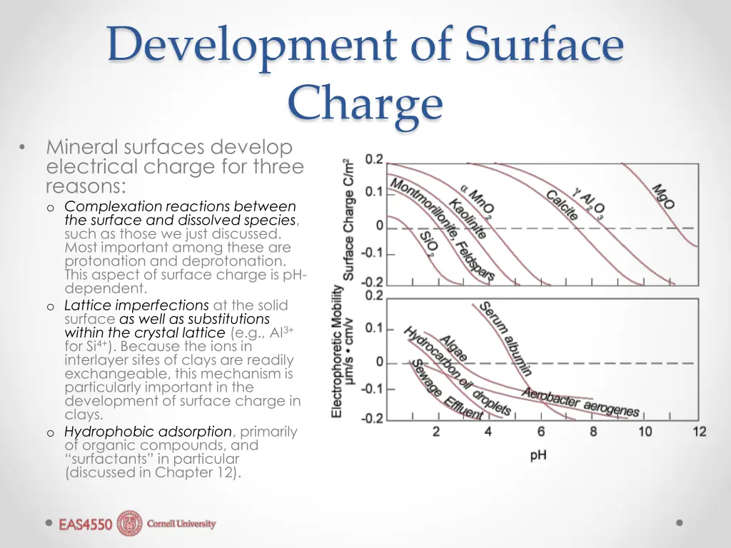 development of surface charge mineral surfaces