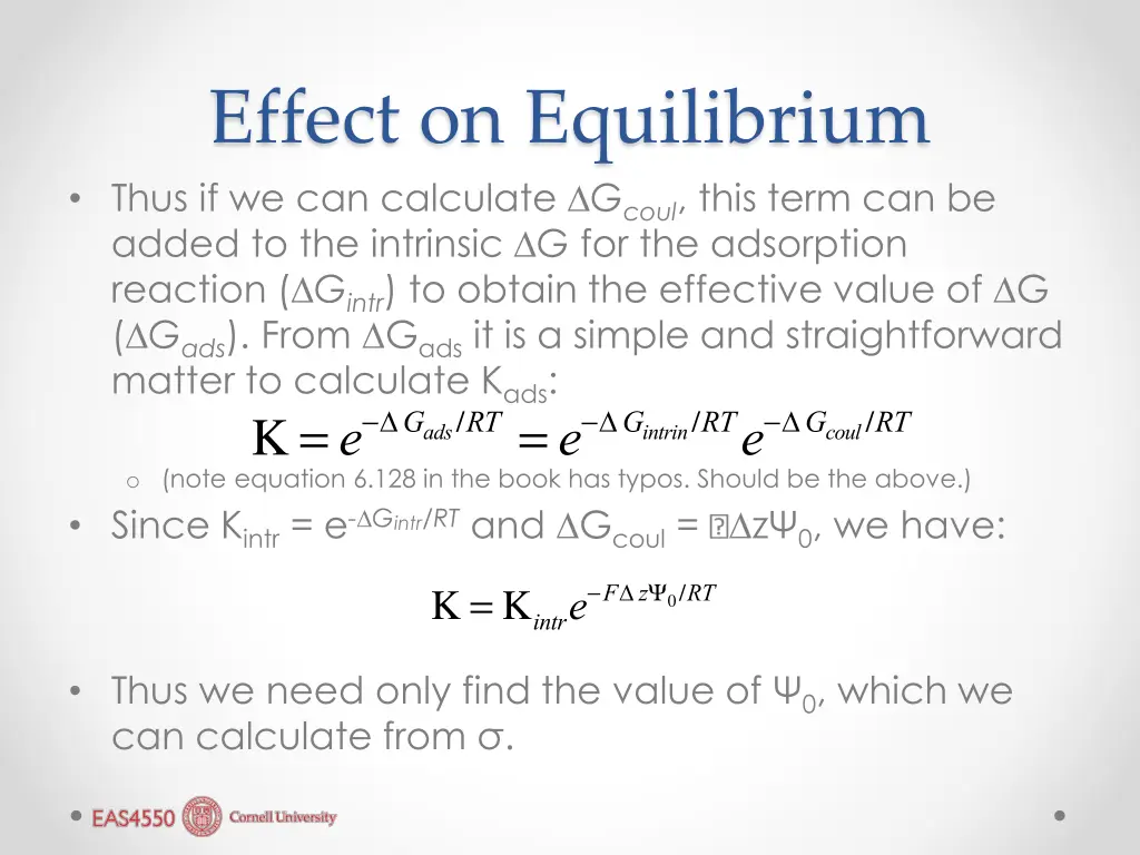 effect on equilibrium thus if we can calculate