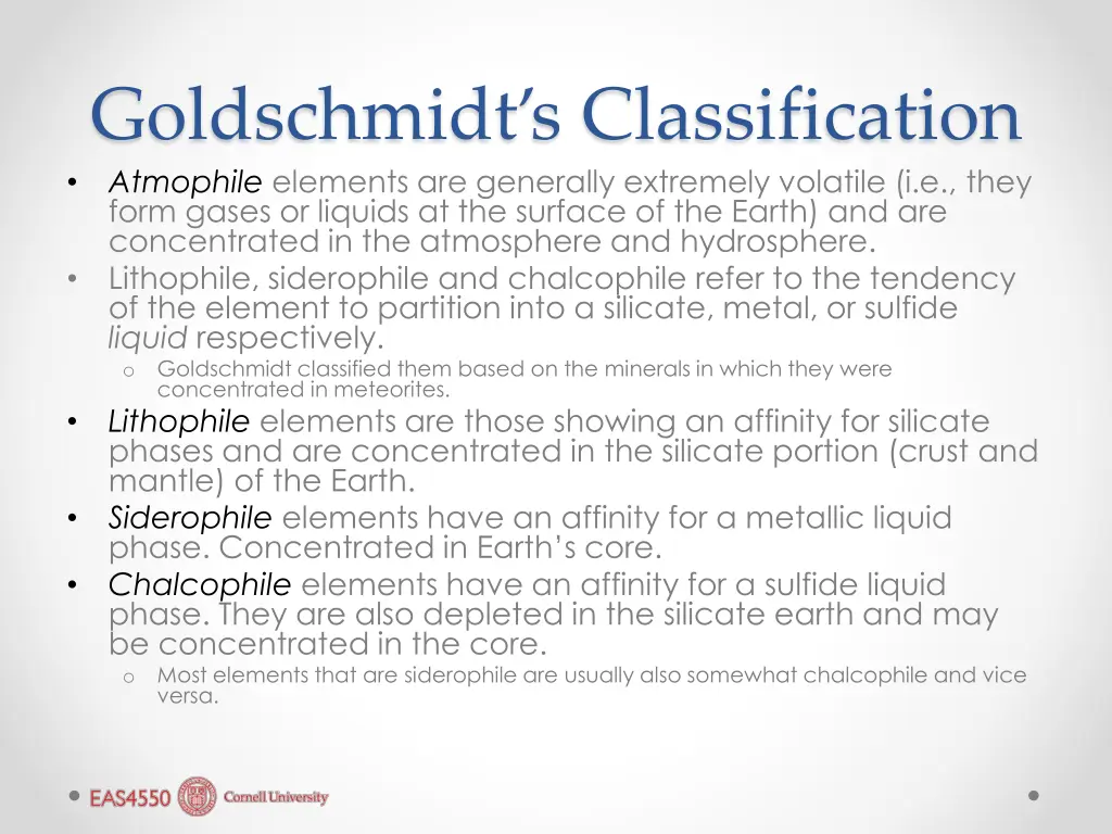 goldschmidt s classification atmophile elements