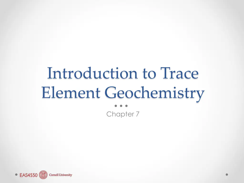 introduction to trace element geochemistry