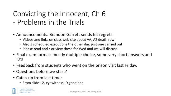 convicting the innocent ch 6 problems