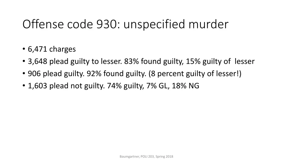 offense code 930 unspecified murder