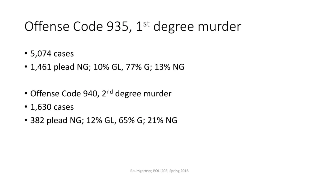 offense code 935 1 st degree murder