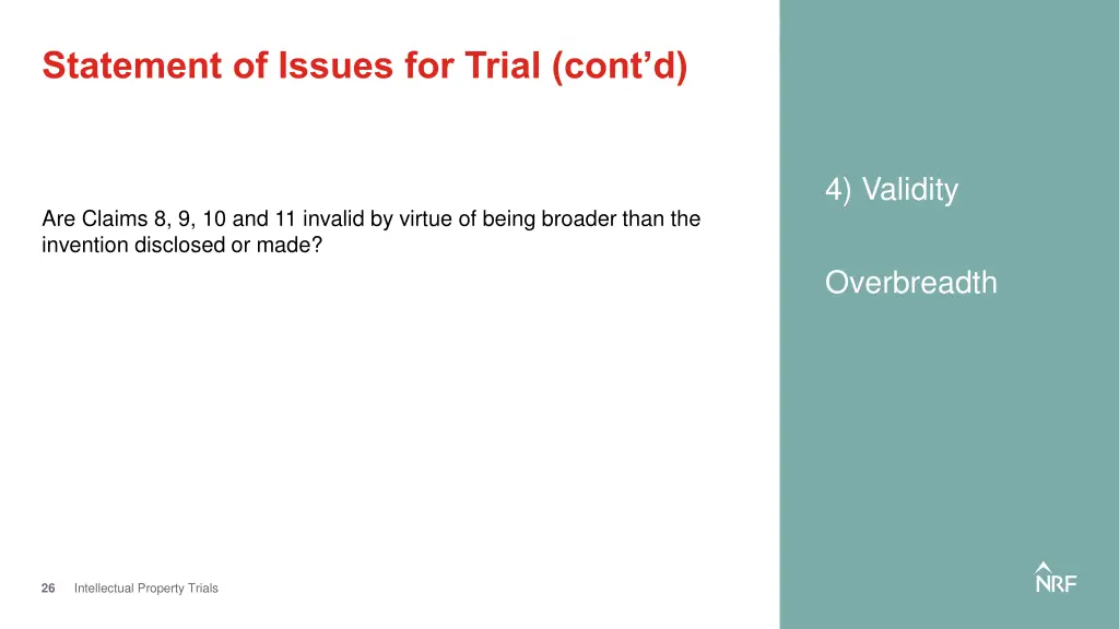 statement of issues for trial cont d 3