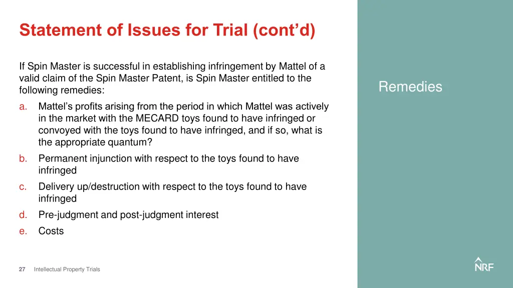 statement of issues for trial cont d 4