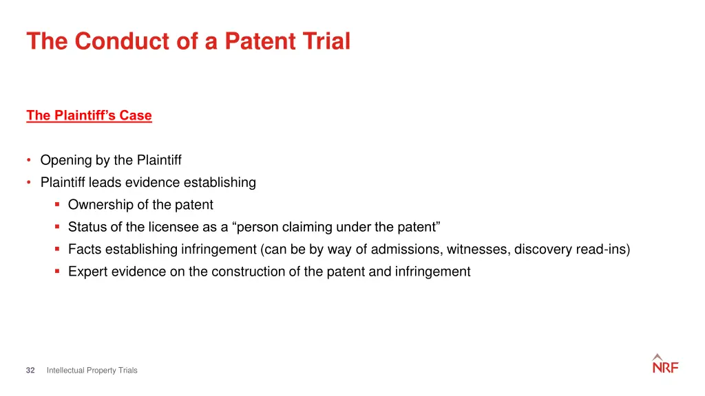 the conduct of a patent trial
