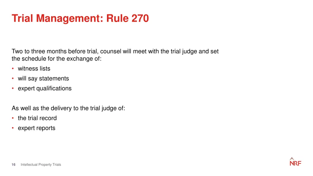 trial management rule 270