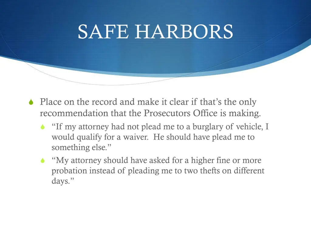 safe harbors