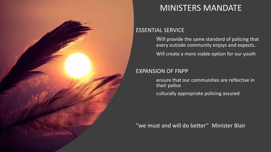 ministers mandate