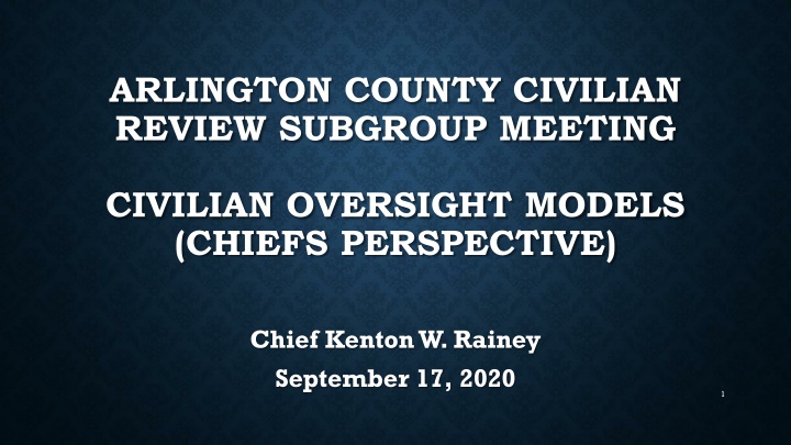 arlington county civilian review subgroup meeting