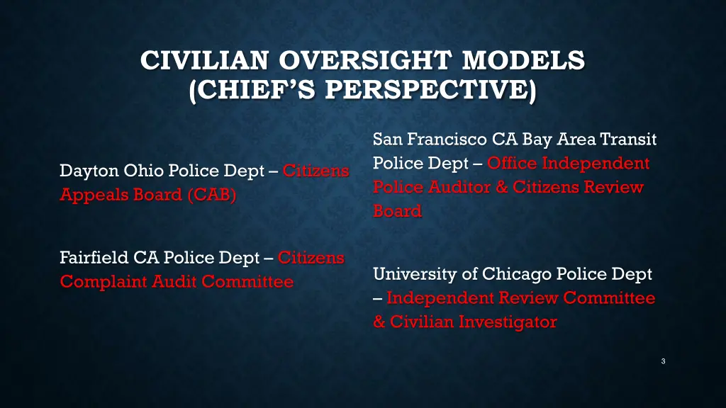 civilian oversight models chief s perspective 1