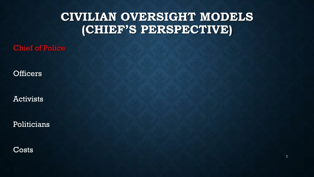 civilian oversight models chief s perspective 5