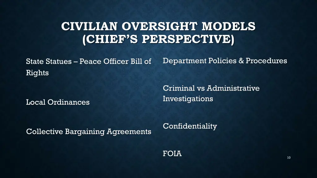 civilian oversight models chief s perspective 8