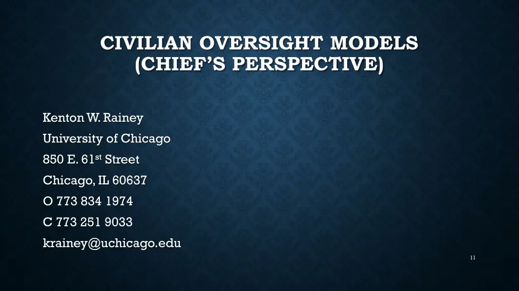 civilian oversight models chief s perspective 9