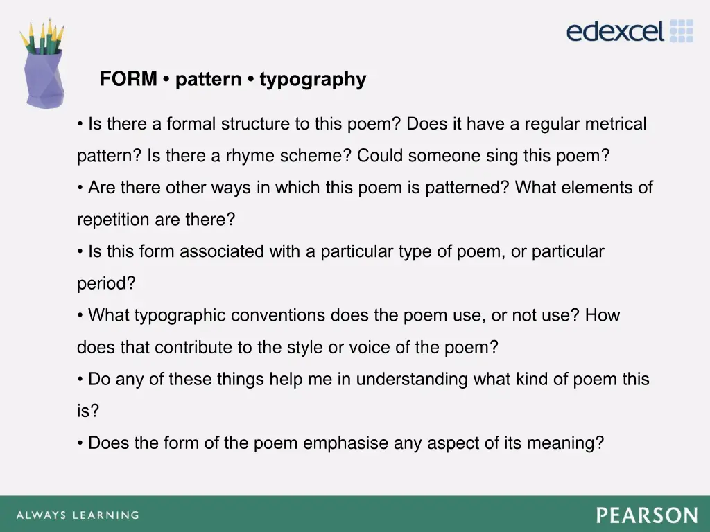 form pattern typography