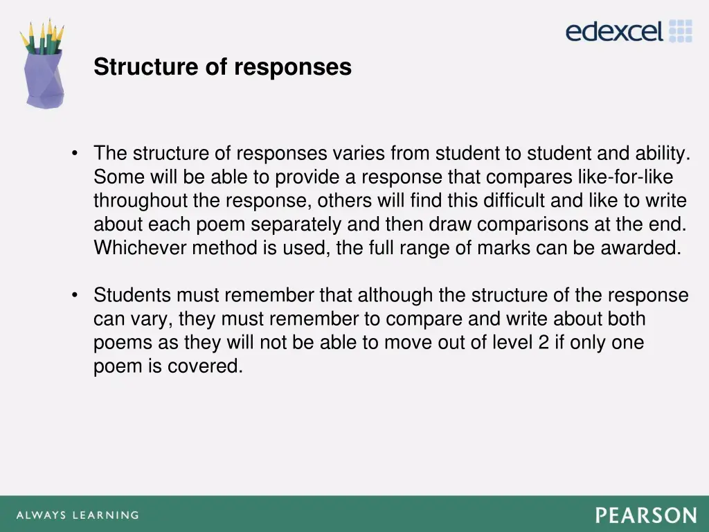 structure of responses