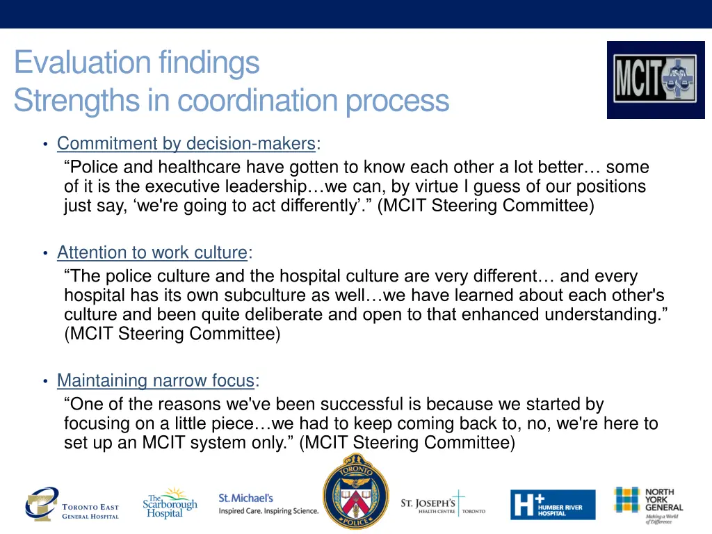 evaluation findings strengths in coordination