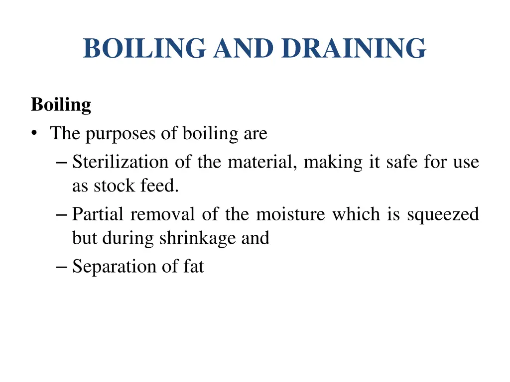 boiling and draining