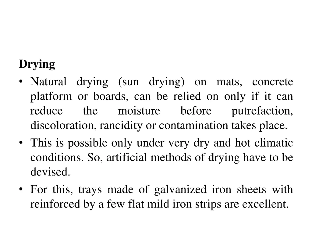 drying natural drying sun drying on mats concrete