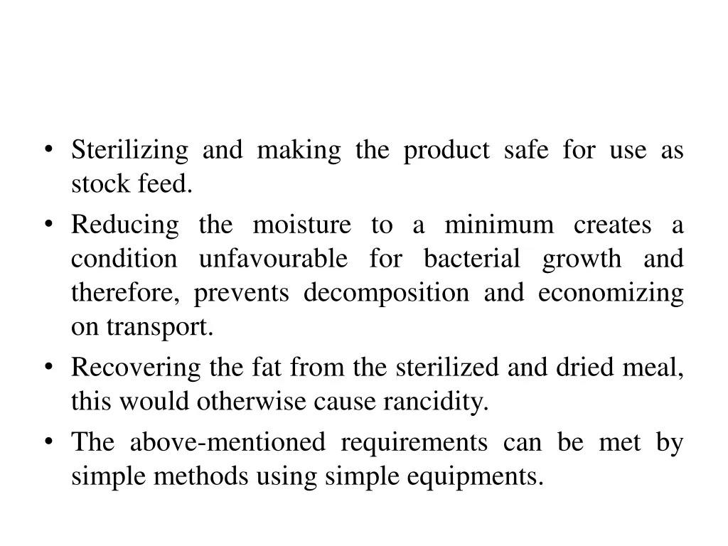 sterilizing and making the product safe