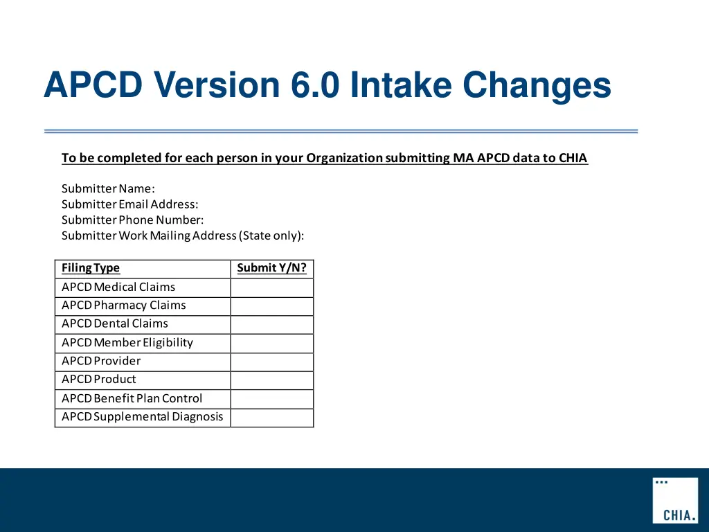 apcd version 6 0 intake changes 5
