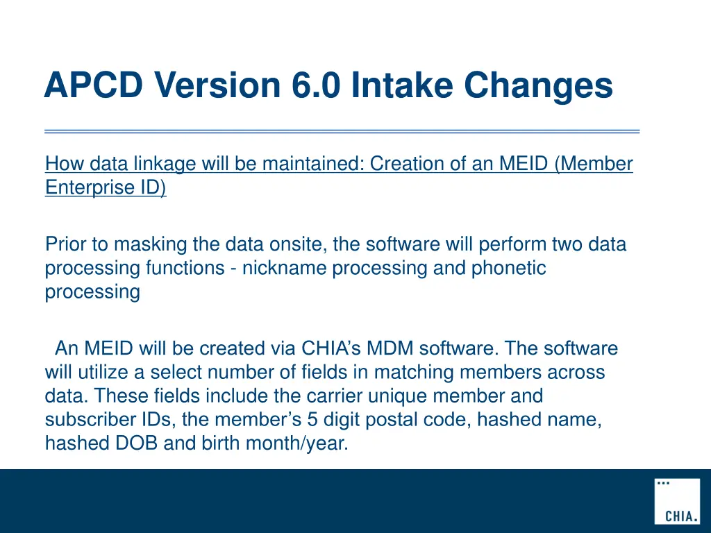 apcd version 6 0 intake changes 8