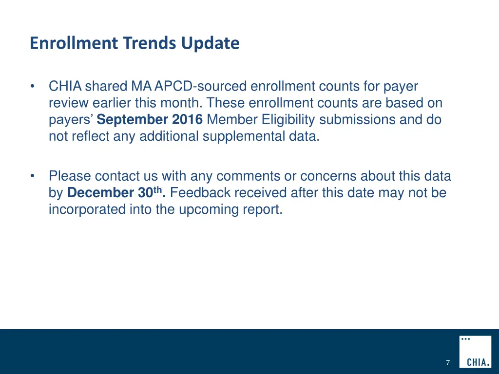 enrollment trends update