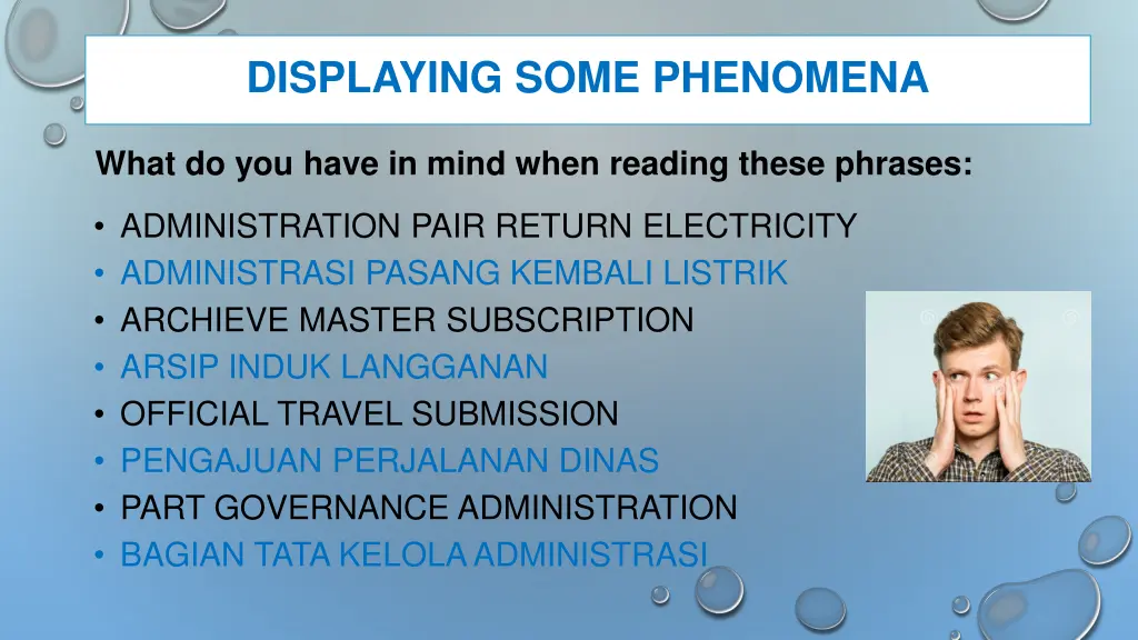 displaying some phenomena