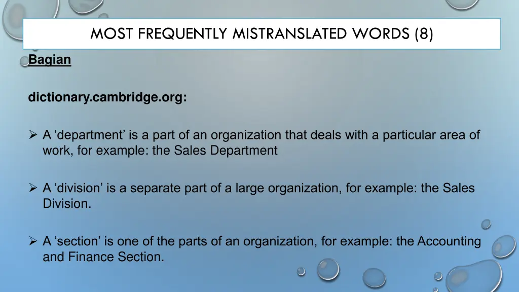 most frequently mistranslated words 8