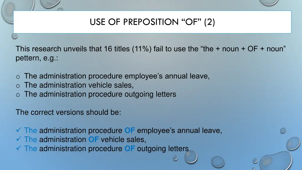 use of preposition of 2