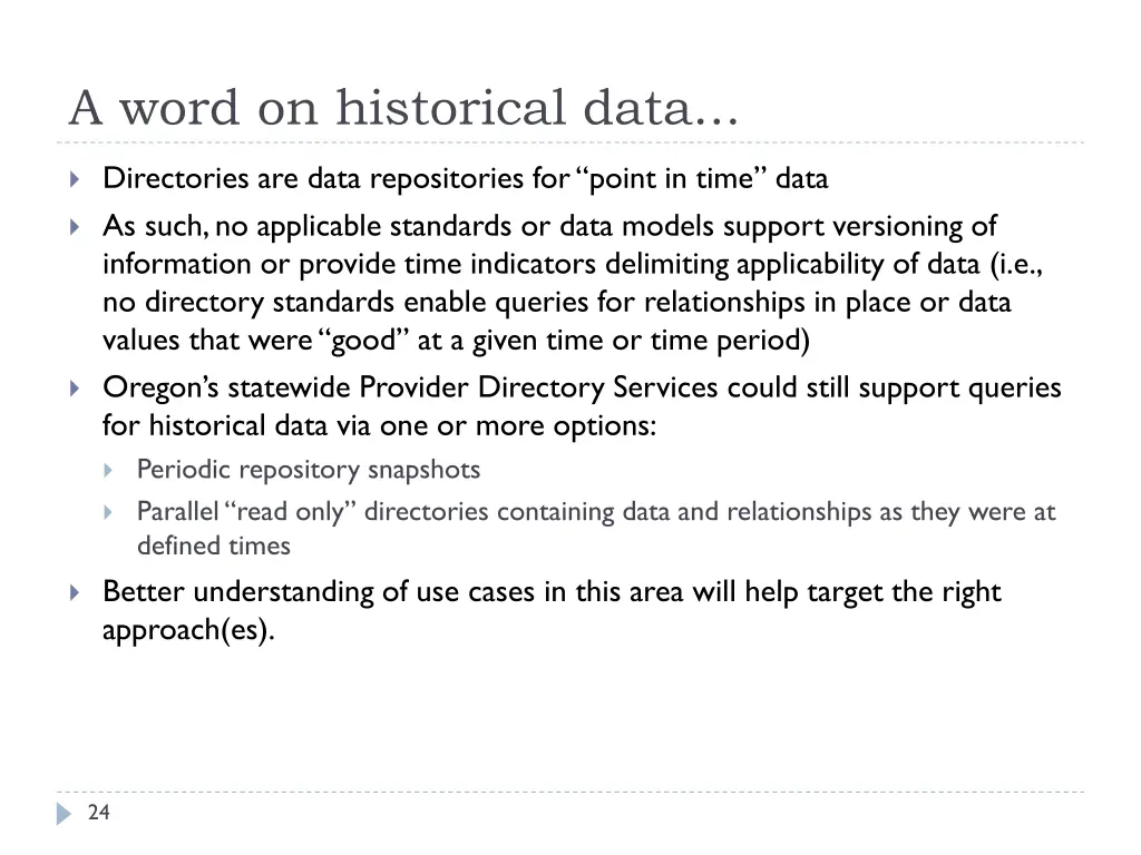 a word on historical data