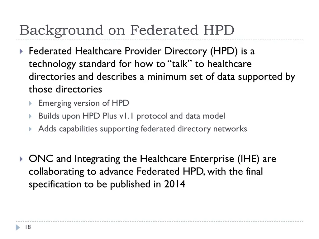 background on federated hpd