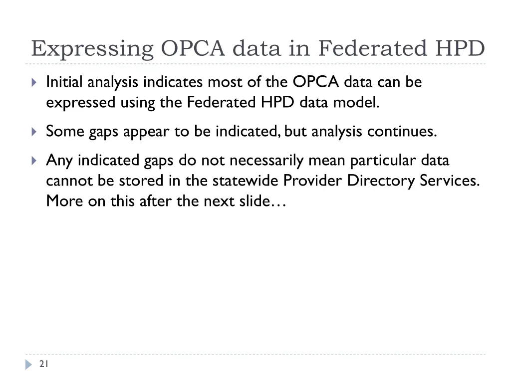 expressing opca data in federated hpd