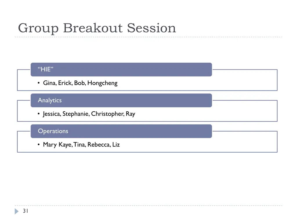 group breakout session