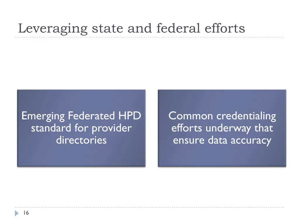 leveraging state and federal efforts