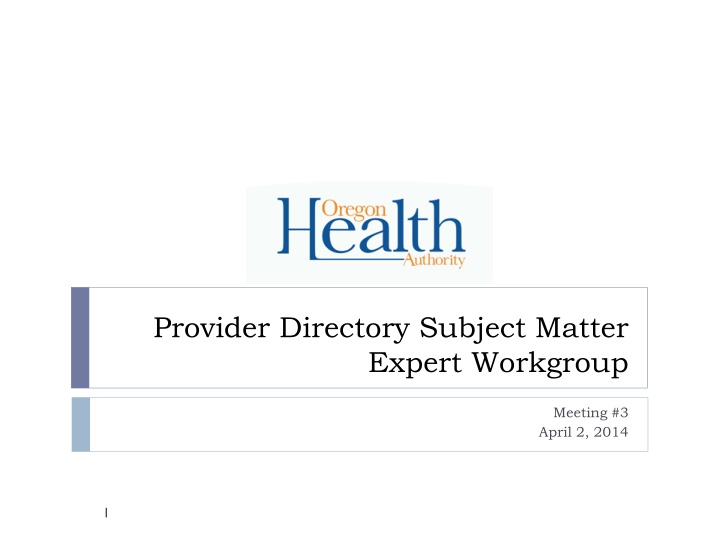 provider directory subject matter expert workgroup