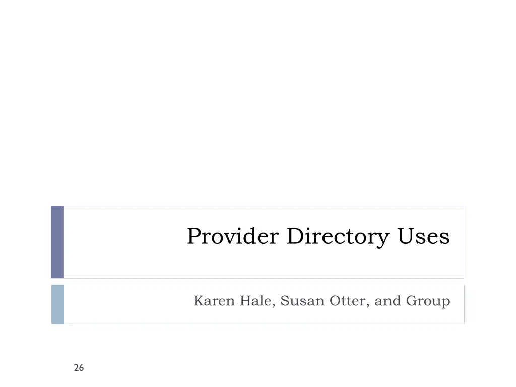 provider directory uses