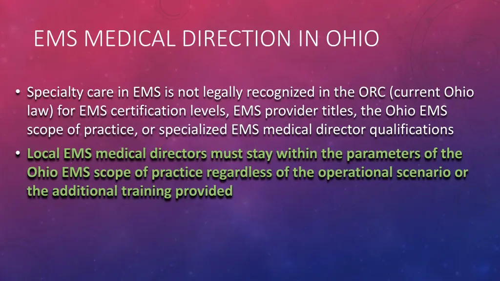 ems medical direction in ohio 1