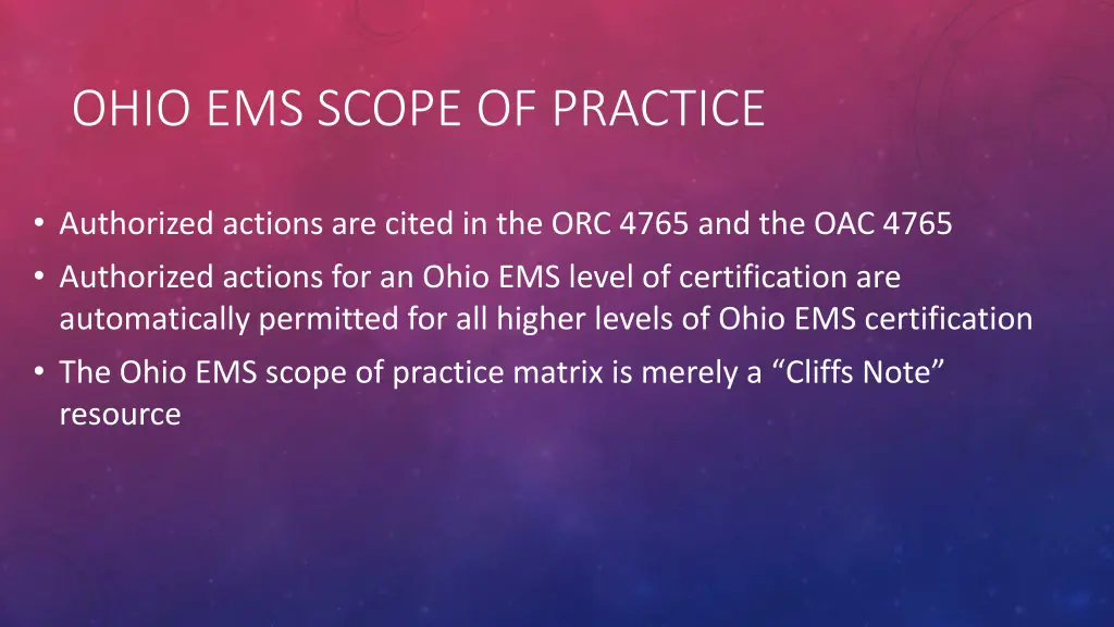 ohio ems scope of practice 2