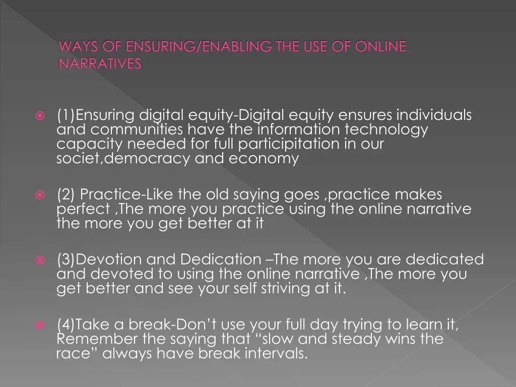 ways of ensuring enabling the use of online