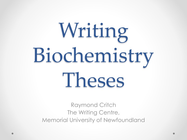 writing biochemistry theses