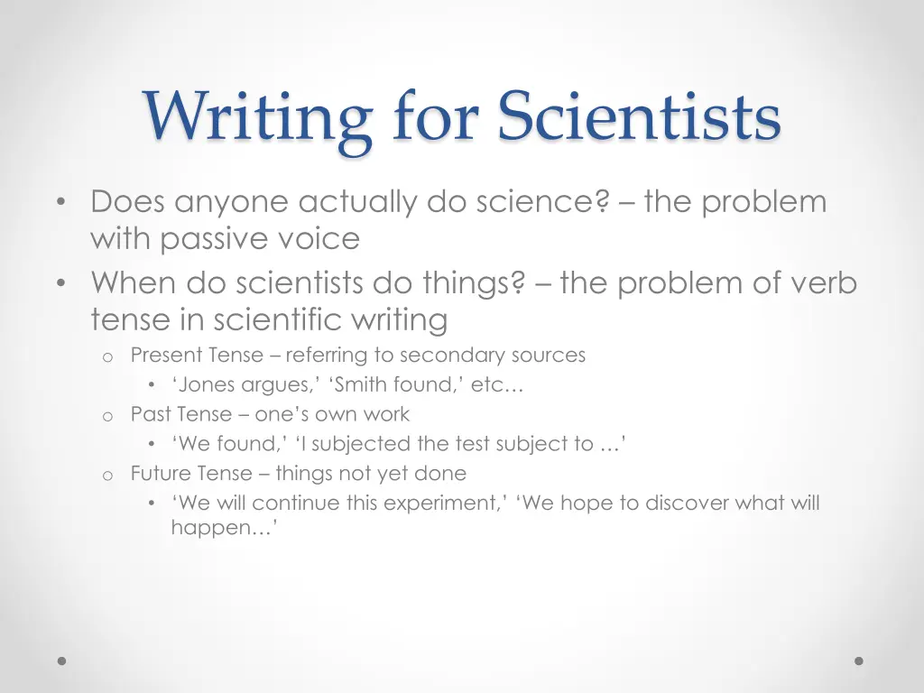 writing for scientists