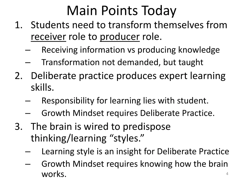 main points today 1 students need to transform