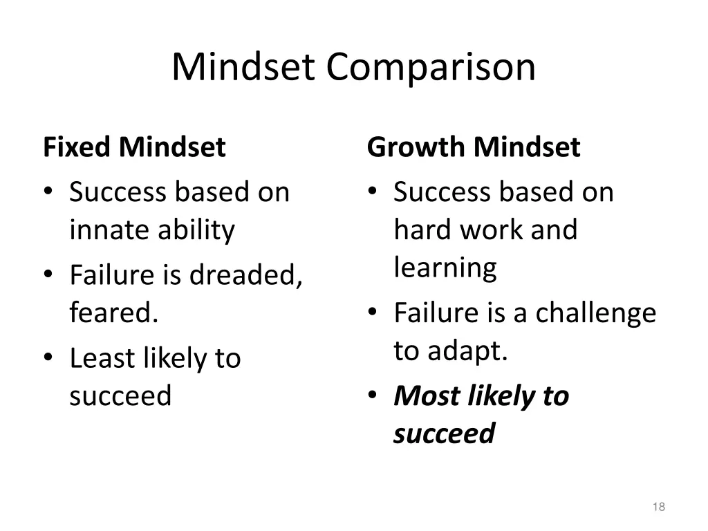 mindset comparison