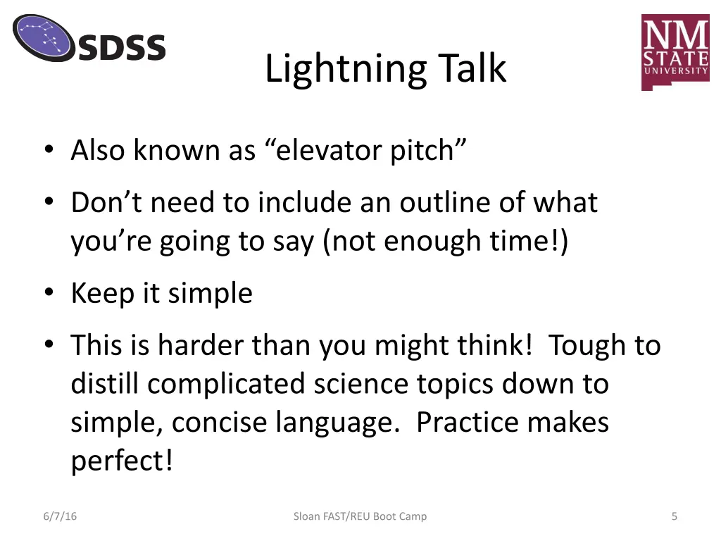 lightning talk