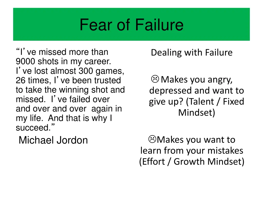 fear of failure