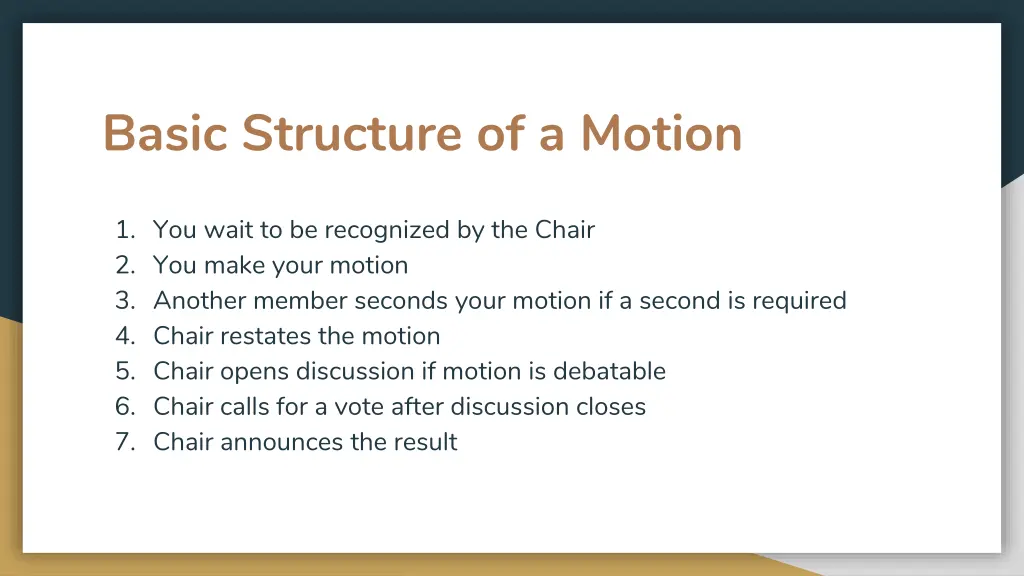 basic structure of a motion