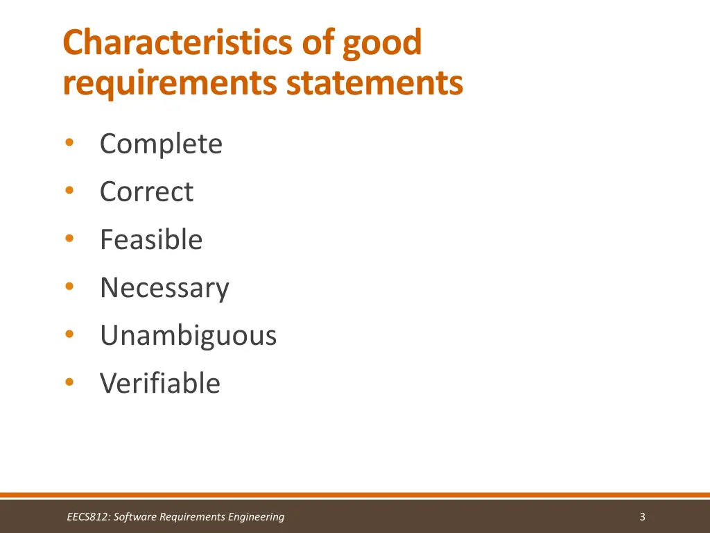 characteristics of good requirements statements