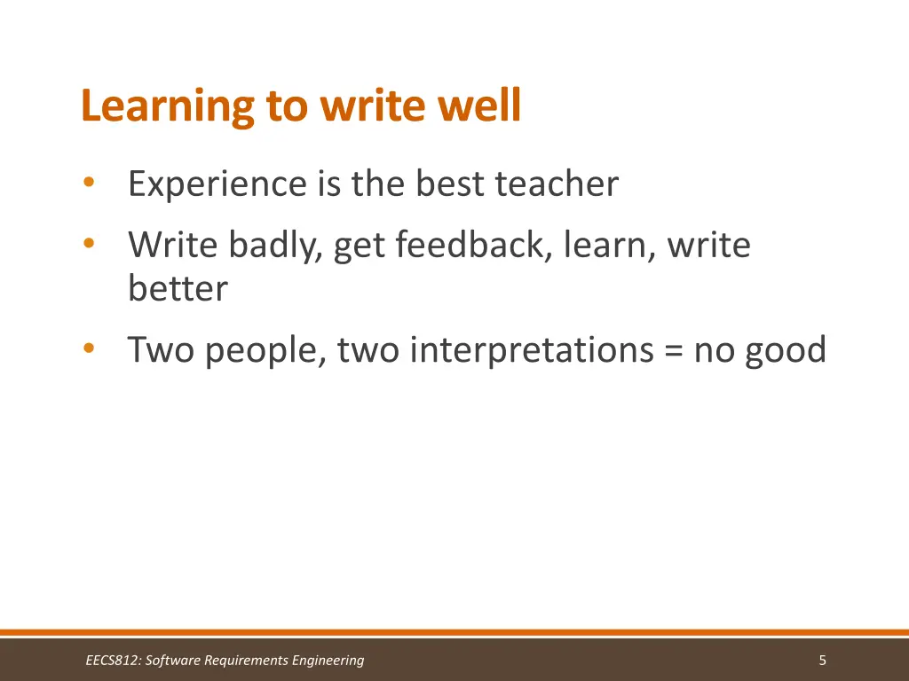 learning to write well