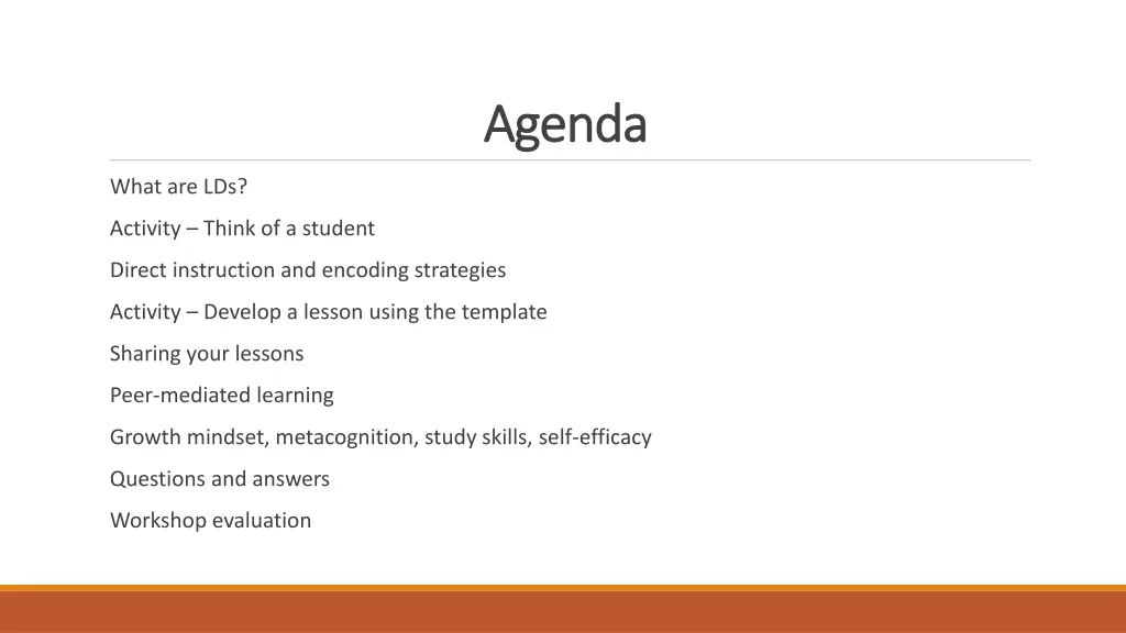 agenda agenda